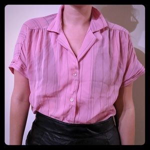 Vintage oversize pink button up